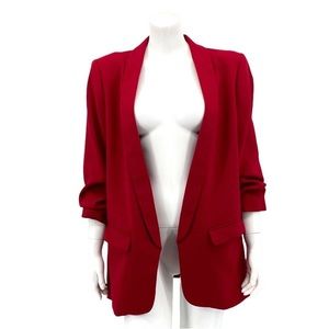 🫶 Beautiful Zara Dark Red Open Blazer Jacket 😊